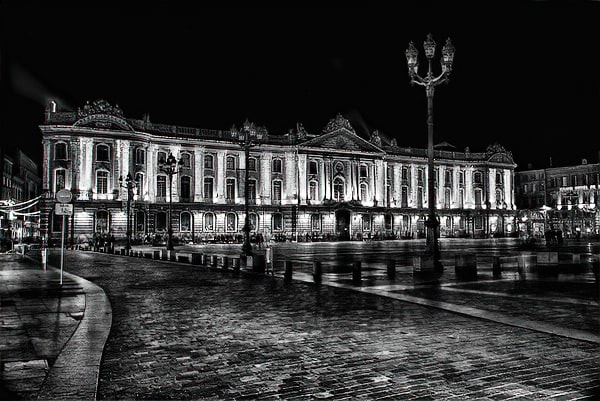 La mairie de Toulouse Capitole de nuit